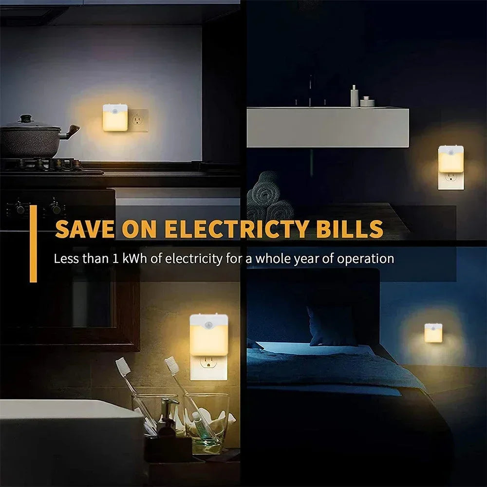 LED Night Lamp Wireless Motion Sensor Light US EU UK AU Plug Sensor Night Lamp Dimmable Lights for Bedroom Corridor Lighting