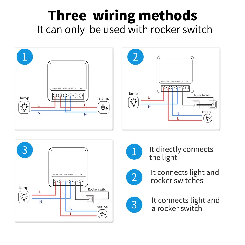 SIXWGH MiNi WiFi Smart Switch Cozylife App Remote Control Timer Home Improvement 2 way Relay Work with Google Home Aleax