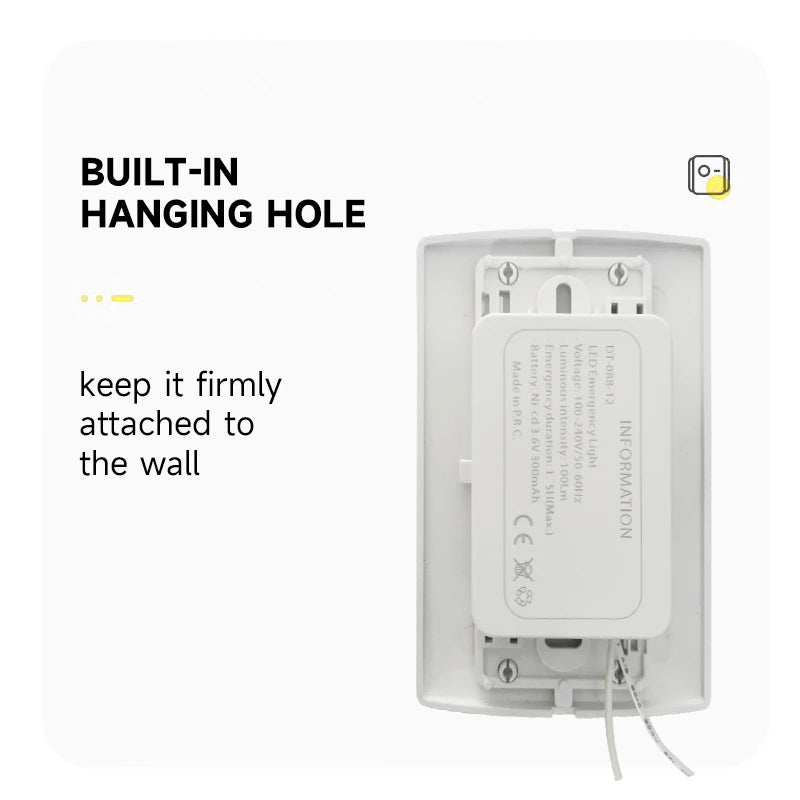 LED Emergency Light Indoor Corridor Lamp Embedded Fire Fighting Light Wire Link Rechargeable Evacuation Lamp for Power Outage