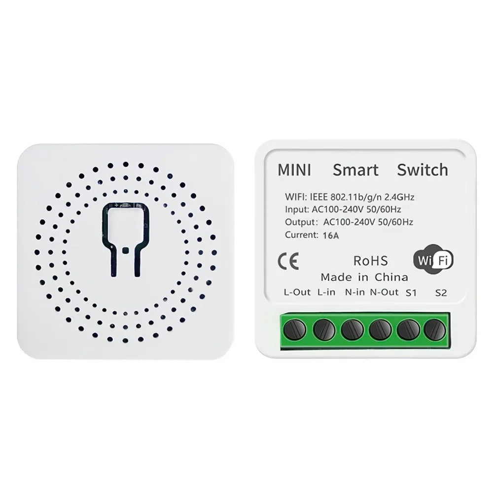Tuya WiFi Smart Switch 2-way Control 16A 20A Wireless Mini Breaker Smart Life APP Voice Control Works with Alexa Google Home