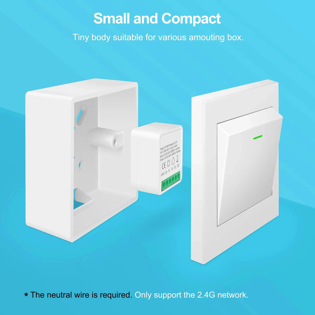 Mini 16A WiFi Switch Smart Life App 2 Way Control Smart Home Automation Module Interruptor Work for Alexa Google Home