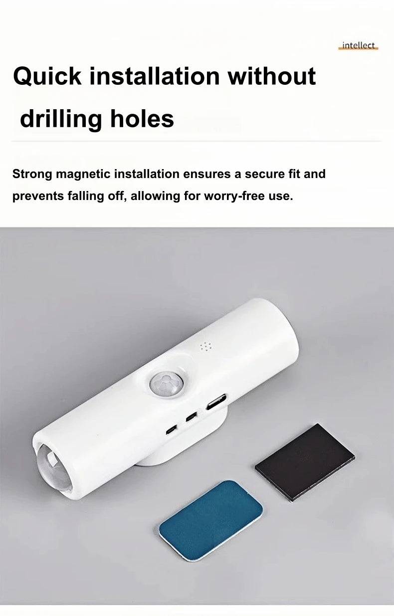 Rechargeable Motion Sensor Magnetic Wall Lamp Smart LED Double-head RGB Gradient Night Light for Bedroom Closet Home Decor