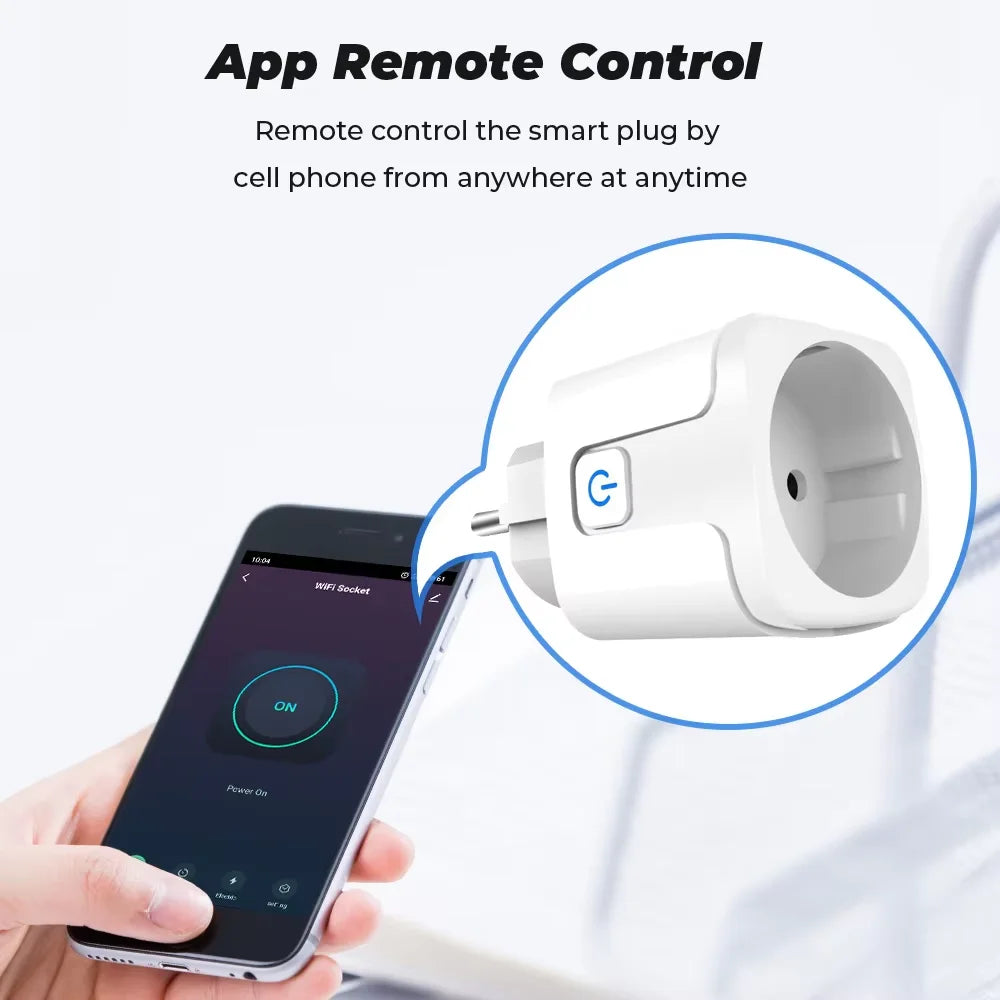 Smart Socket EU Plug WIFI 16/20A With Power Monitor Timing, Voice Control Work with Tuya APP Alexa Google Home Alice