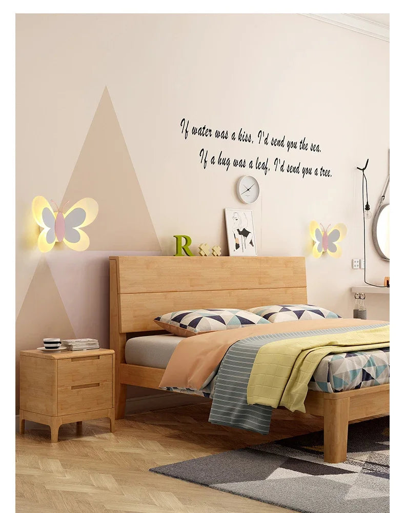 Modern LED Butterfly Wall Light For Bedroom Children's Room Bedside Wall Lamp Creative Personality Wall Decor Butterfly Sconce