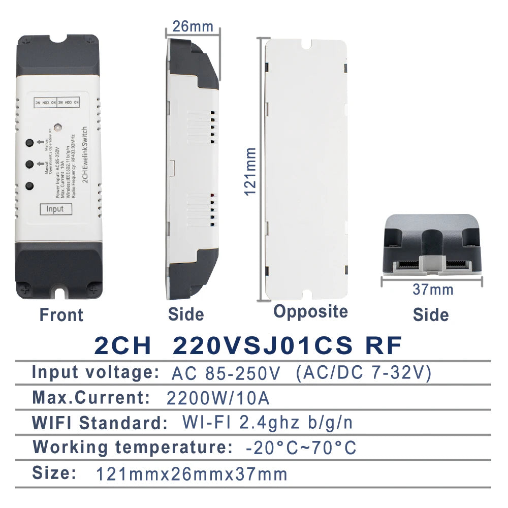 eWelink Smart Home 2CH Wifi Motor Forward Reverse Switch USB 5V DC 12V 24V 32V 85-250V 220V 2 Channel Module Relay,Alexa Googole