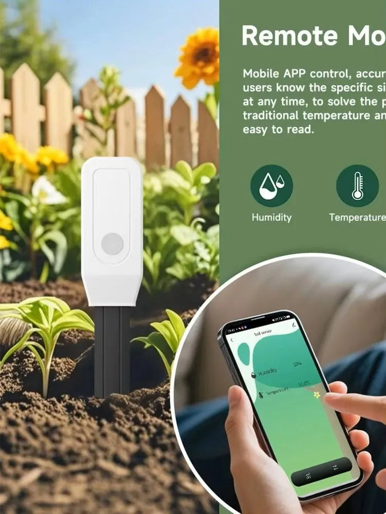 Tuya WiFi Soil Moisture Meter Temperature Humidity Sensor Garden Plant Monitor for Automatic Watering Smart Life App Control