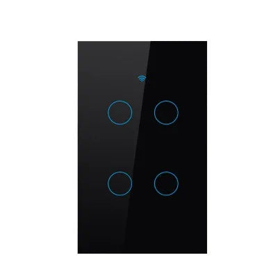 Smart Switches US Neutral Wire/No Neutral Wire Required 1/2/3/4 Gang Light WiFi Touch Switch Works with Tuya Smart Life App