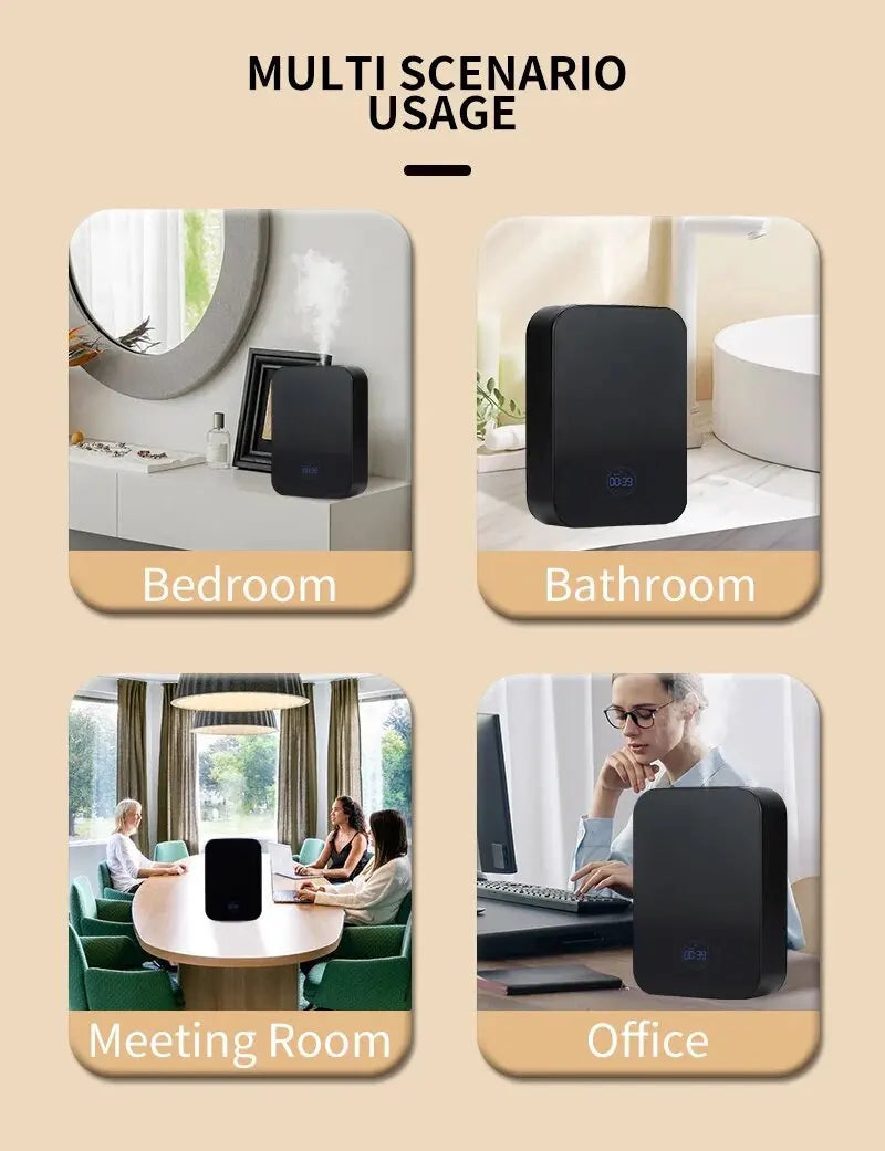 Intelligent Waterless Diffuser Essential Oil Aromatherapy Diffuser 150ml Capacity 300m³ Large Space For Home Office Store Hotel