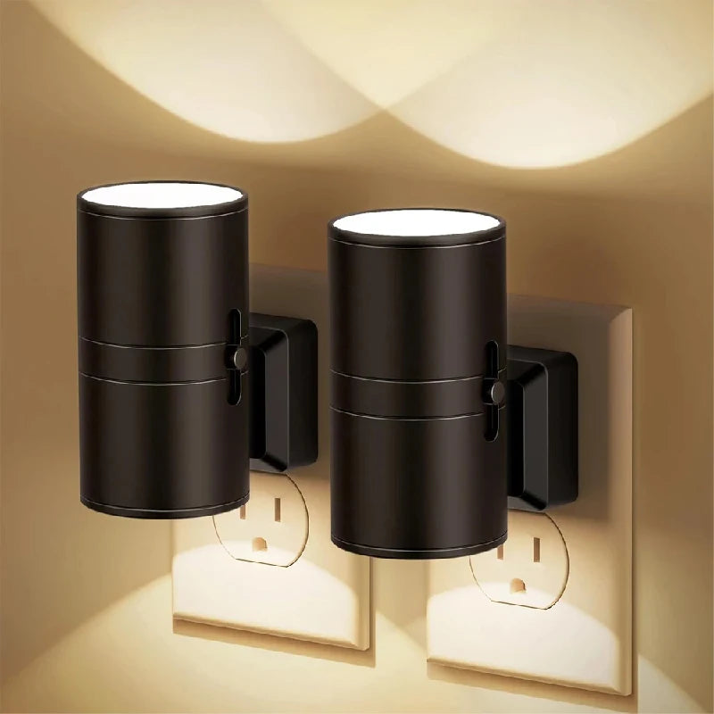 LED Night Light Plug in Dusk to Dawn Sensor Adjustable Brightness Dimmable Night Lights for Kitchen Hallway Bedroom Stairs
