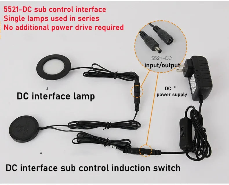 Aswesaw Sweep Dimmer Sensor Penetrating Switch DC 5V 12V 24V Wood Panel Touch Switch LED Dimmable Touch Sensing Hidden