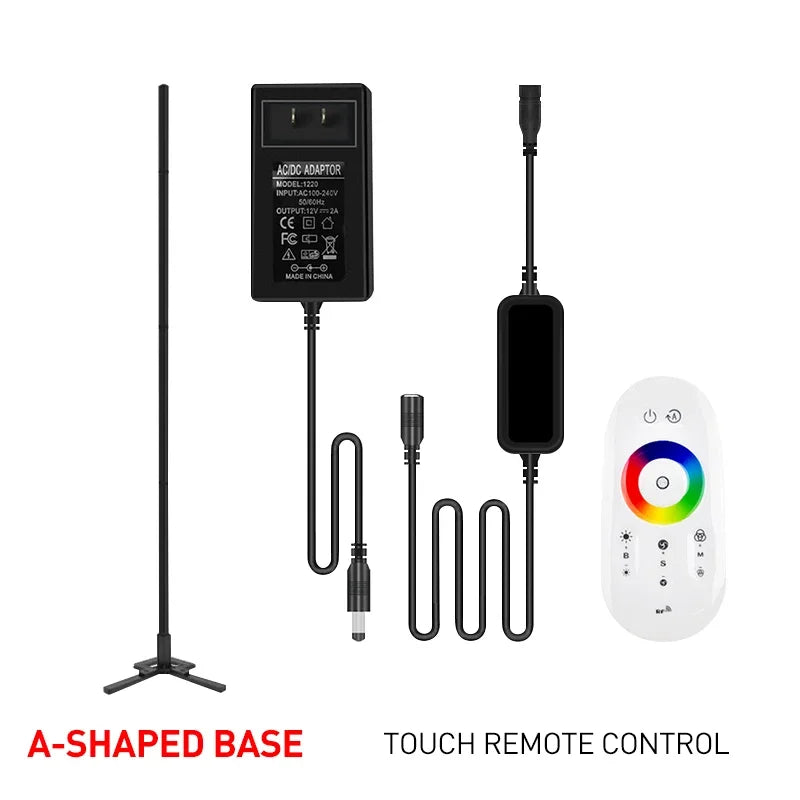 200cm White RGBIC Smart Corner Floor Lamp Tuya App & Remote ControlAdjustable Colors & Effects Modern Standing Light Home Dcorat