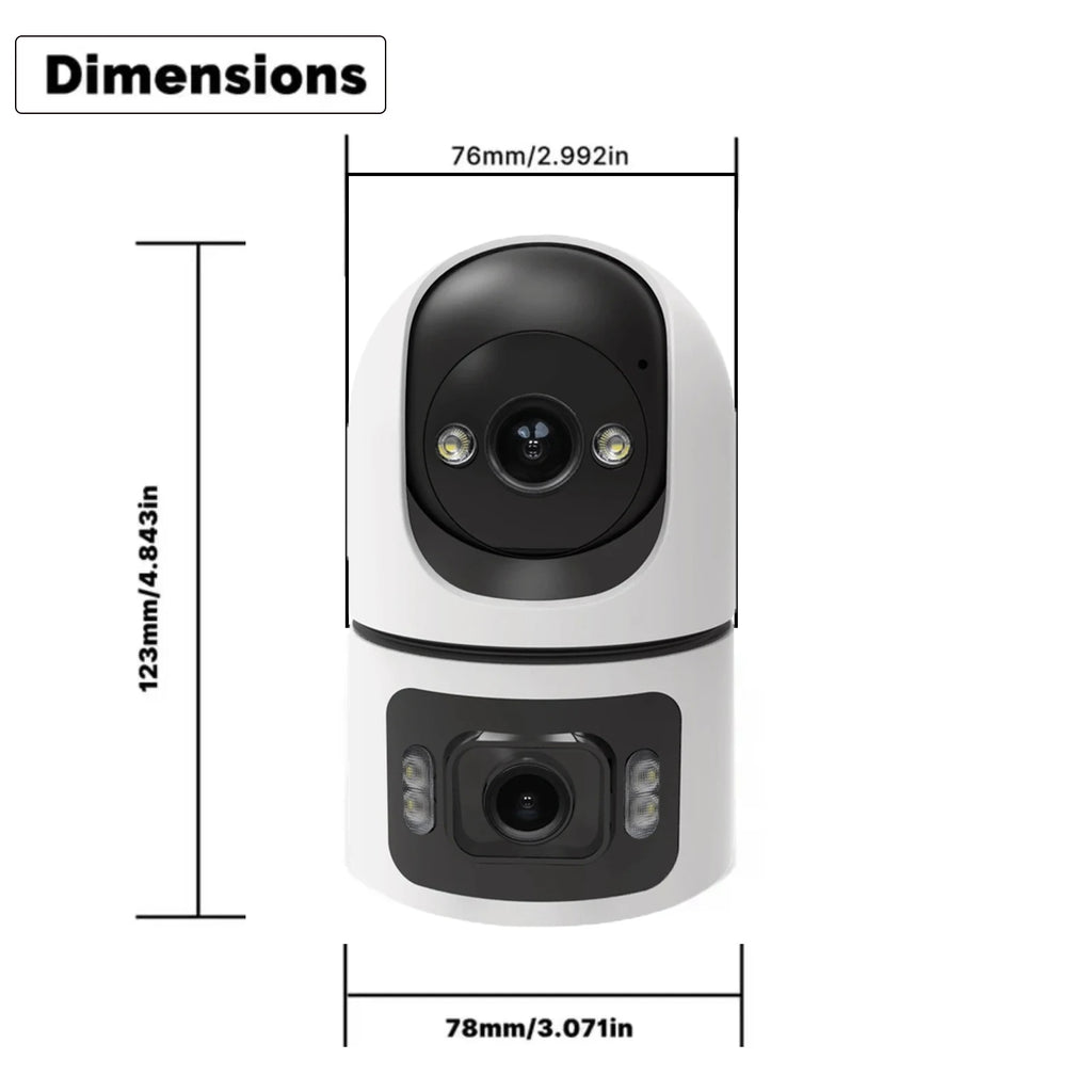 YOOSEE 8MP Indoor Smart WiFi Camera Dual Lens IP Camera Color Night Vision Two-Way Audio Security CCTV Surveillance Baby Monitor