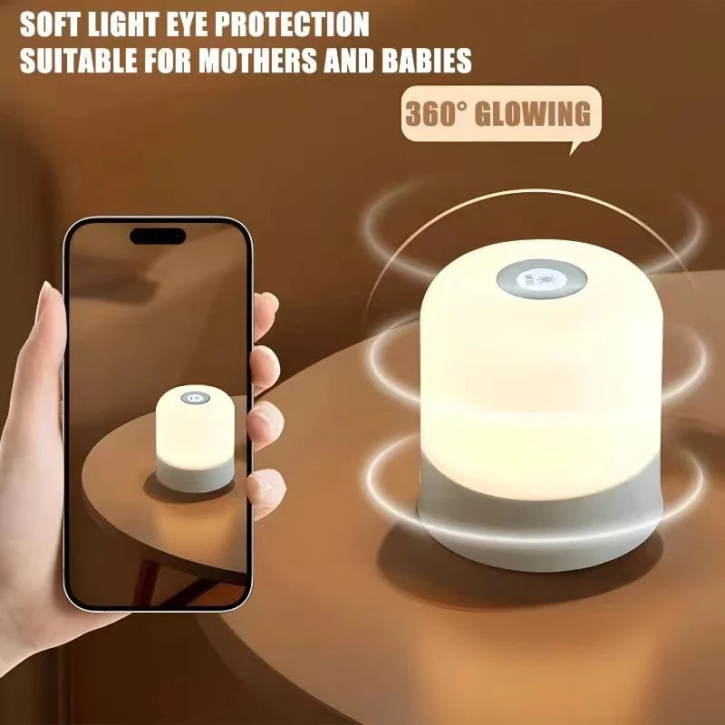 Night Light 16 Colors RGB Dimmable Small Lamp,Portable Stepless Dimming Touch Lamps for Bedroom, Color Changing LED Lights