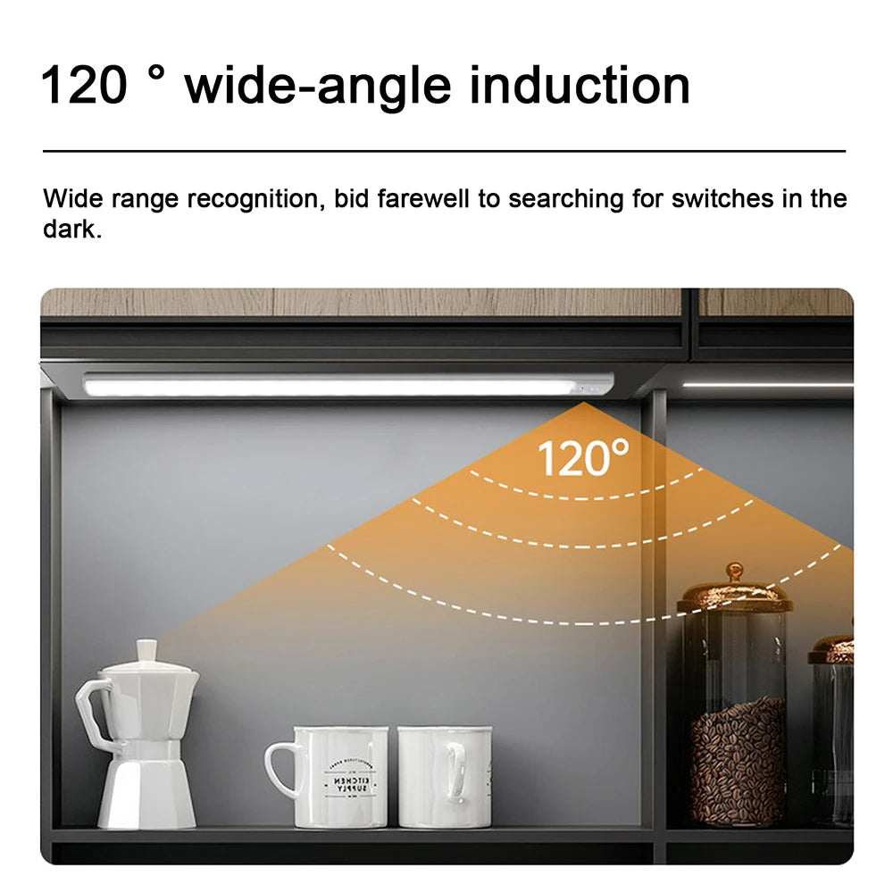 Night Light LED Motion Sensor Under Cabinet Lights USB Rechargeable Portable Lamp Lighting Bar For Bedroom Kitchen Accessories