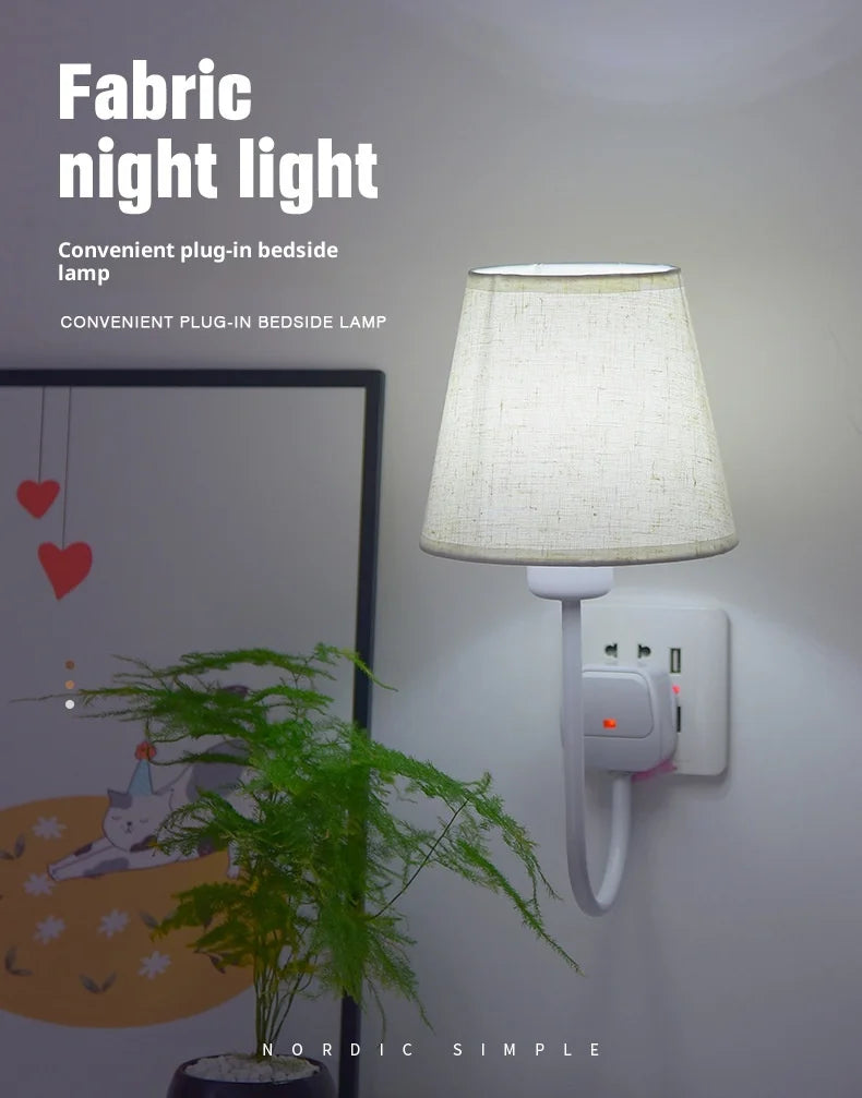 Remote Control Led Night Light Plug-in Eye Protection Sleep Soft Light Confinement Baby Feeding Wall Lamp Bedroom Bedside Lamp
