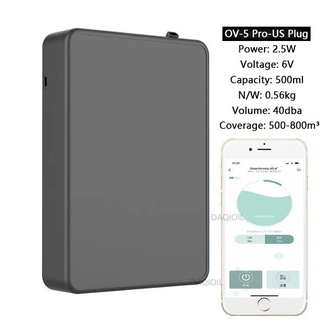 Smart Aroma Diffuser Wall Mounted Essential Oil Diffuser  APP Control Fragrance Diffuser Big Coverage Scent Machine Hotel Home
