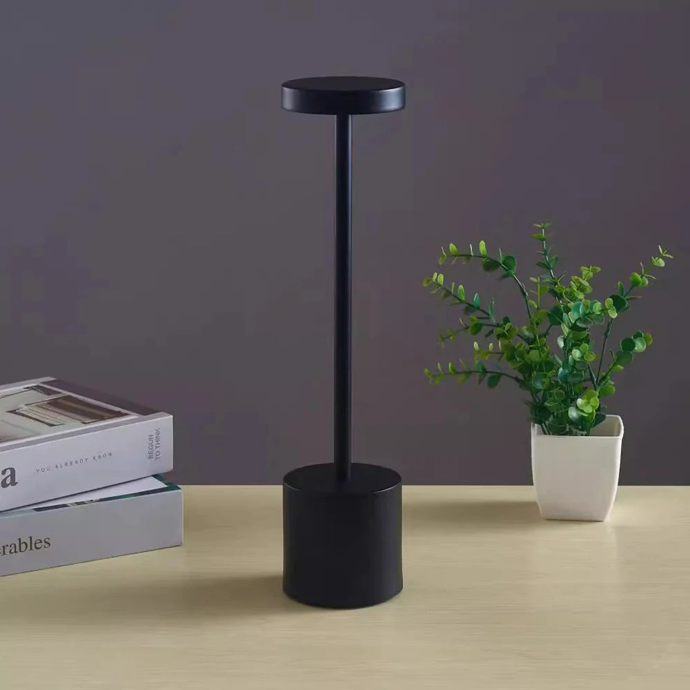 LED Metal Desk Lamp 3-Color Touch Control Adjustable Brightness USB Rechargeable Portable  Bedroom Living Room Bar Decoration