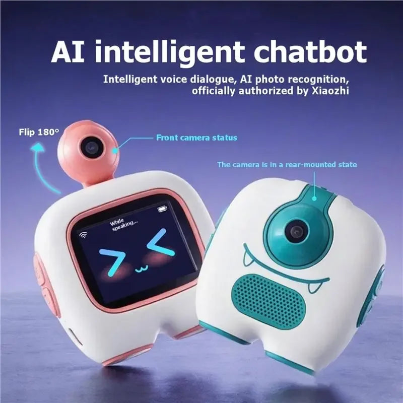 Smart AI Robot Clock WiFi Version Voice Control Assistant Image Recognition Storytelling Desktop Clock