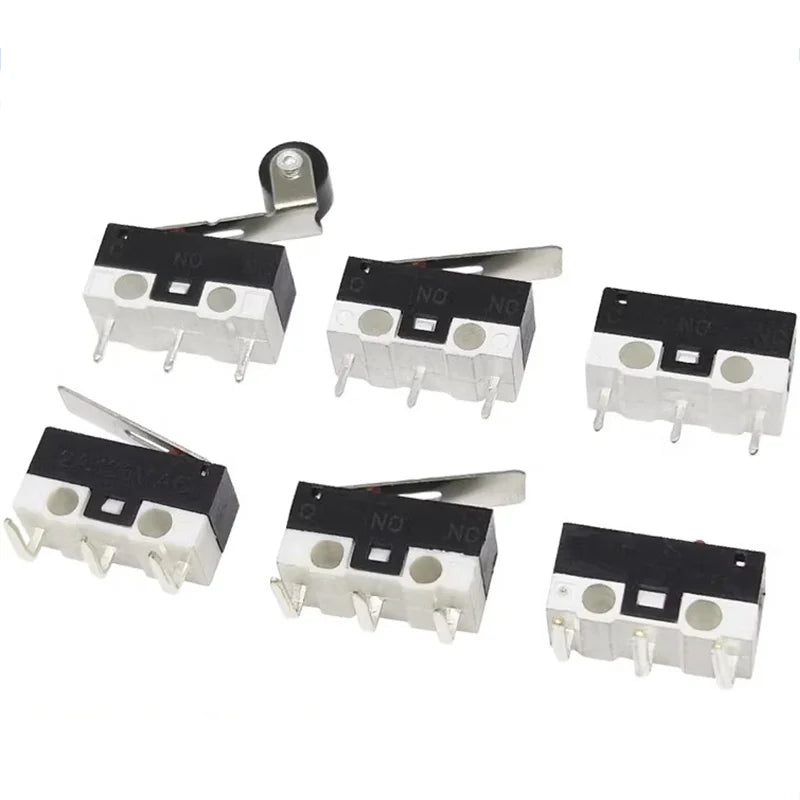 20PCS Mini Micro Limit Switch C NO NC 3 Pins PCB Terminals SPDT 1A 125V Roller Arc lever Snap Action Push Micro Mouse switches