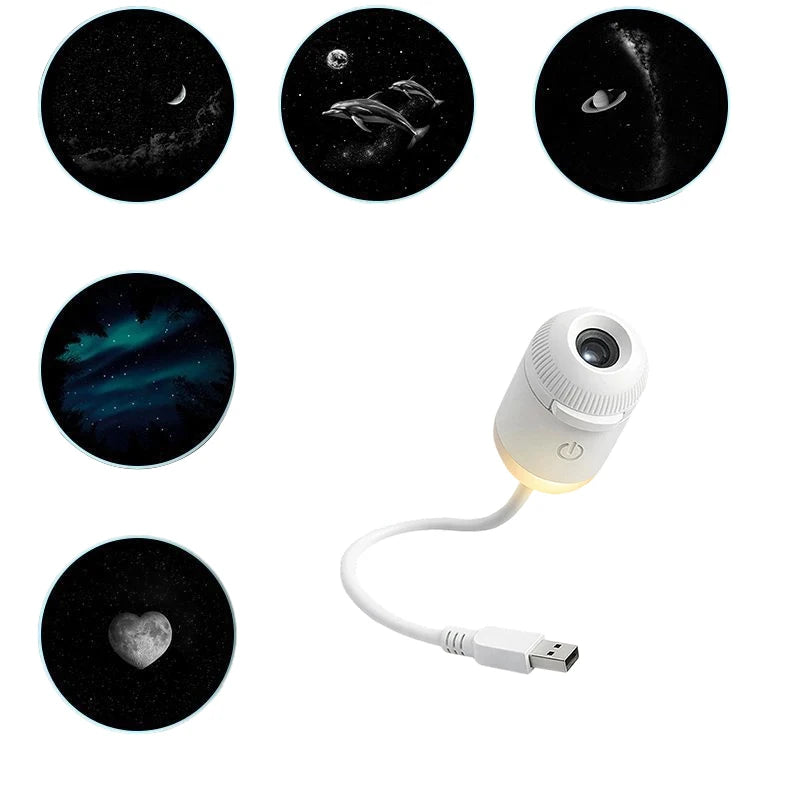 Wireless Galaxy Projection Led Night Light Rechargeable Wall Atmosphere Lamp For Car, Living Room Bedroom Home Decor Lighting