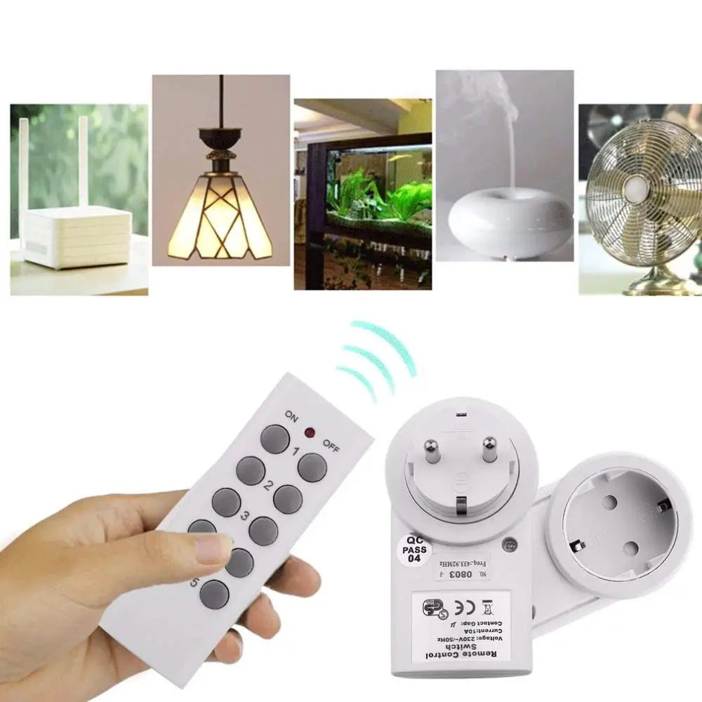 Wireless Smart Remote Control Power Outlet Light Switch Plug Socket Power Outlet Socket EU Plug with Remote Control