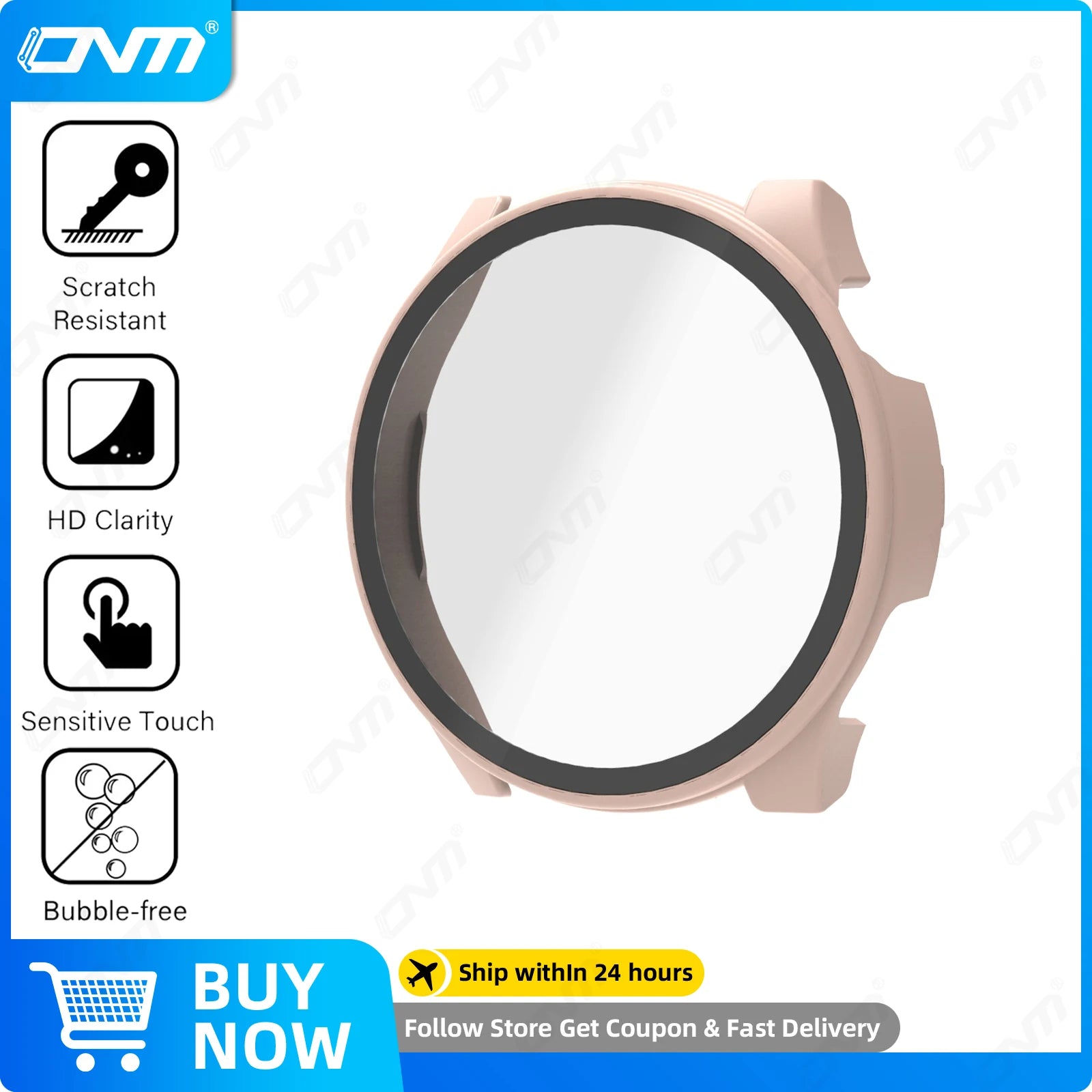 Glass+Case for Haylou Watch 4S Tempered Glass Anti-scratch Screen Protector & Hard PC Protective Bumper Covor Accessories
