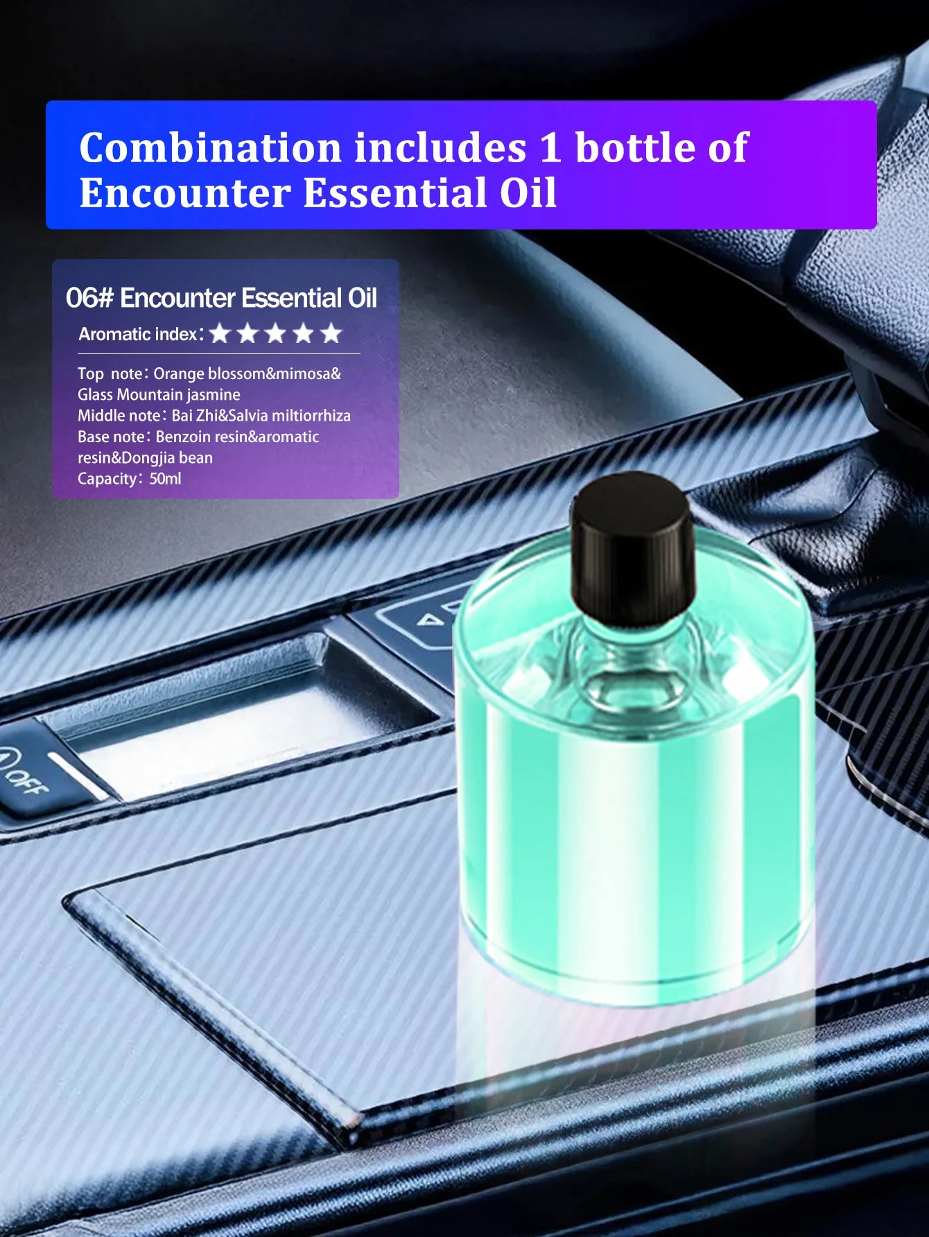Rechargeable car aroma diffuser, aromatic essential oil, colorful lights, romantic starry sky lights, bedroom gift