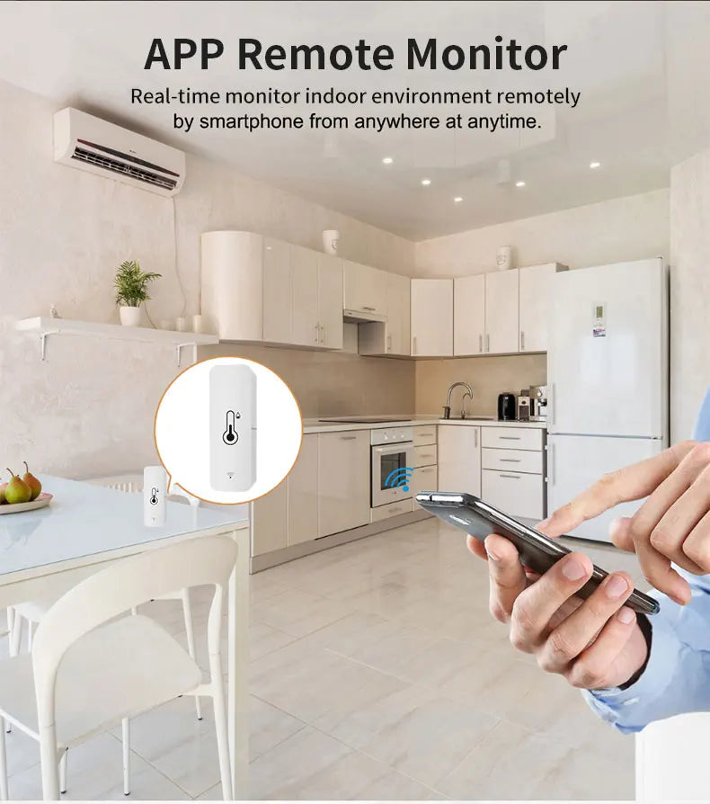 Tuya WiFi Zigbee Temperature Humidity Sensor Indoor Hygrometer Controller Monitoring Smart Life Alexa Google Home Tuya Sensor