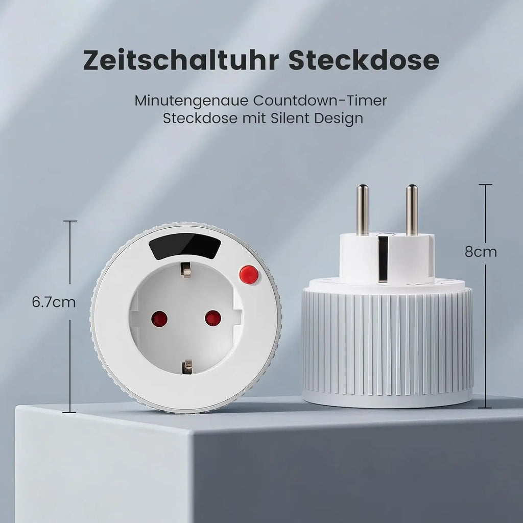 EU plug Digital Countdown Timer, Timer Socket with Integrated LED Display, 1 Min-24H Countdown Timer 16A 3680 W for Heaters