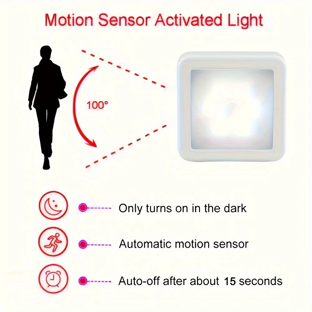 6/3/1pc Motion Sensor LED Nightlight Wireless Wall Lamp for Closet Cabinet Stair Auto On/Off Night Light For Bathroom Bedside