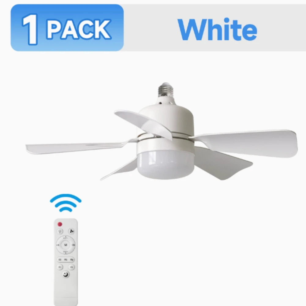1/2Pack 30W Ceiling Fan Lights with Remote Control Dimming LED Fan Light E27 Base Suitable  for Living Room Kitchen Study Garage