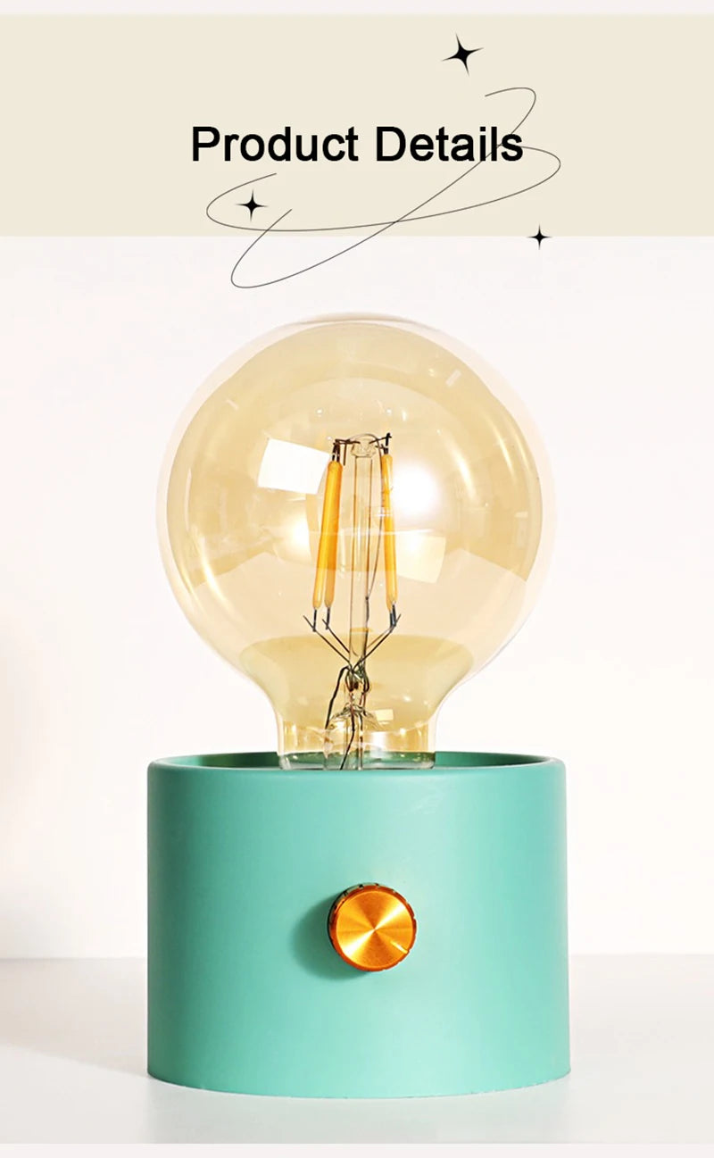 LED Night Light Battery Powered Bulb Lamp Desktop Office Light Retro Bulb Shape Night Light For Baby Room Bedroom Corridor Lamp