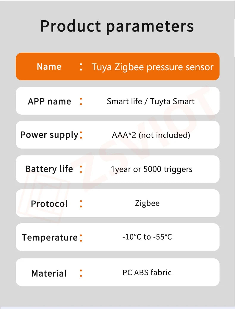 Tuya Zigbee2MQTT Multifunctional Pressure Sensor Flexible Thin Film Pressure Sensor detection strip Smart linkage Smart life APP