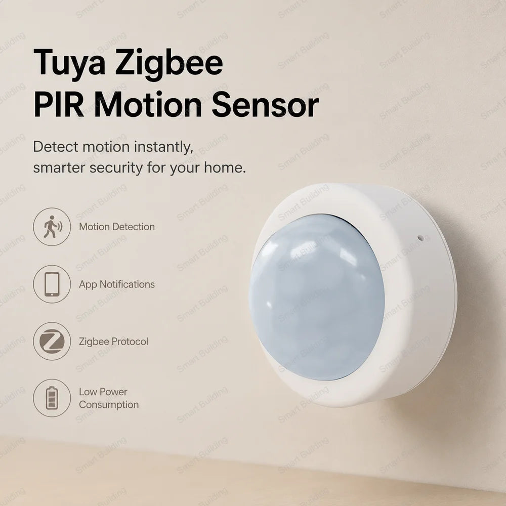 Tuya Zigbee Mini PIR Motion Sensor Human Motion Infrared Detector Security Alarm Work With Alexa Google Home ZHA Zigbee 2MQTT