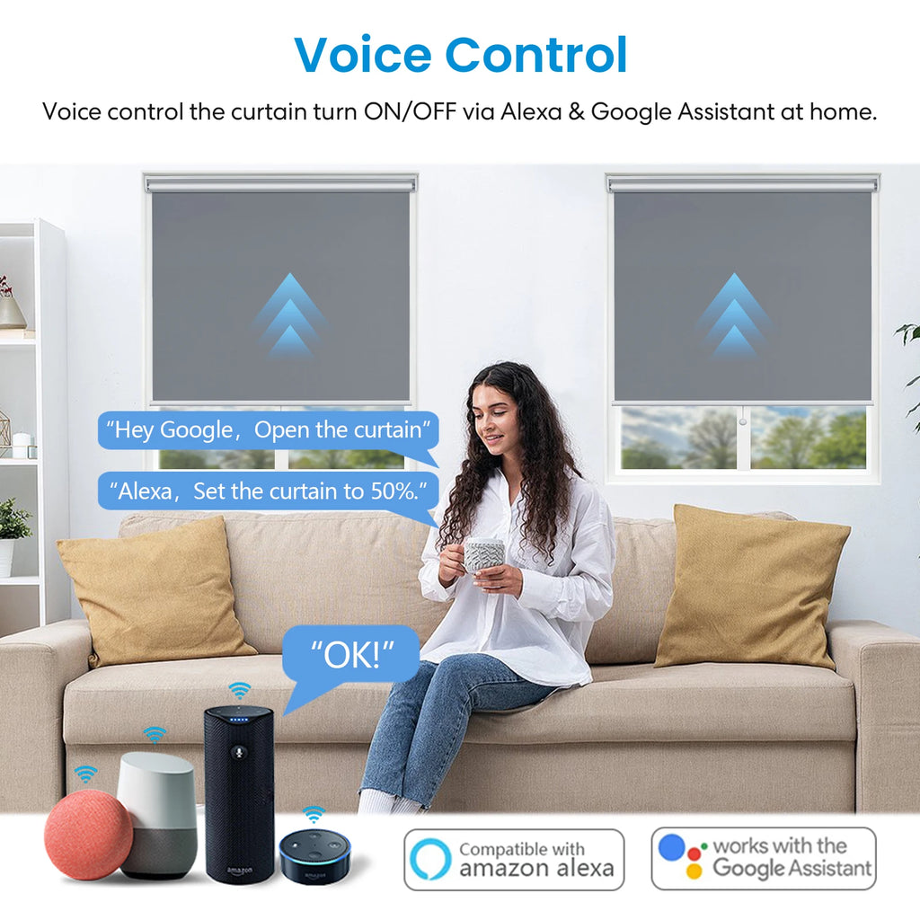LoraTap Tuya Roller Shutter Touch Panel Switch Smart Life App Remote Progress Bar Settings Voice Control via Google Home Alexa