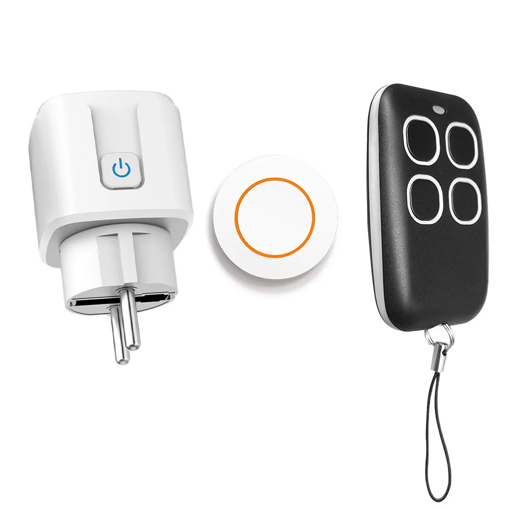 433mhz Rf Wireless Remote Control Outlet 15A Electrical Socket Switch AC 110V 220V EU Plug Black 4Button Transmitter for LED FAN