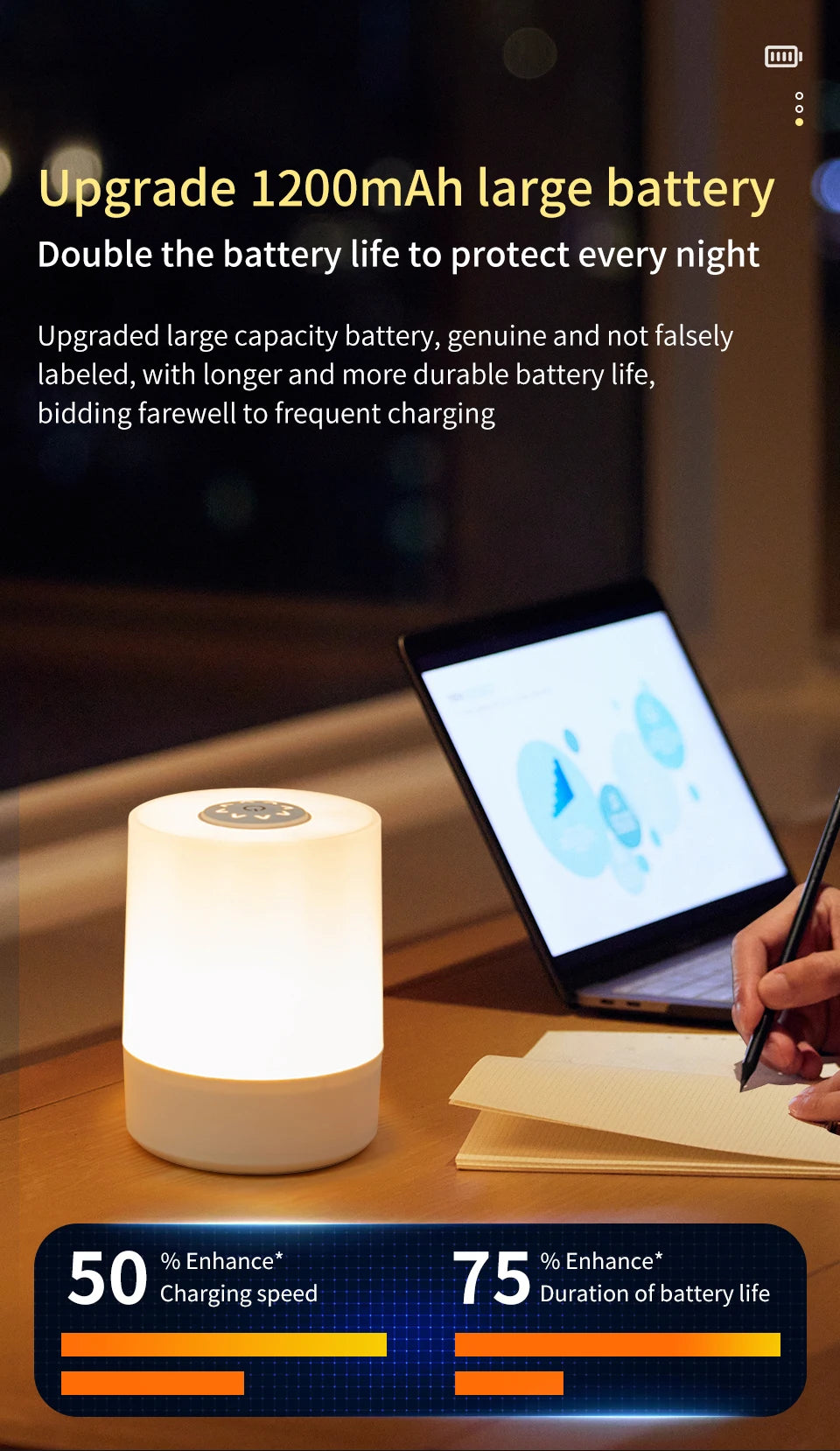 Touch Night Lamp USB LED Lamp Remote Control Switch Rechargeable Three Colors Lights Bedroom Portable Table Bedside Night Lamp