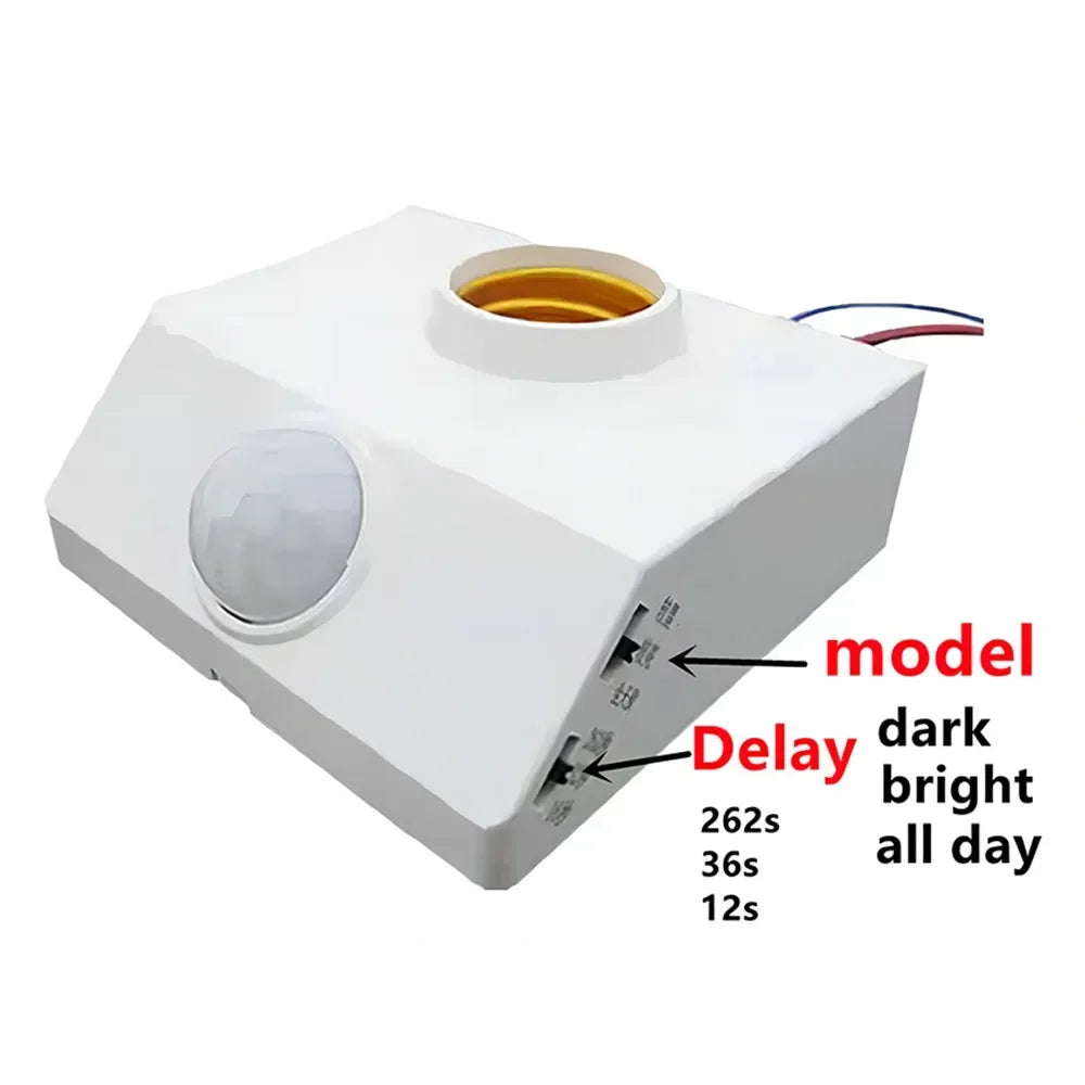 E27 LED 220V 110V PIR Motion Sensor White Switch 120° 2-6m Human Body Sensor Lamp Holder for Home Lighting Corridor Stairs Room