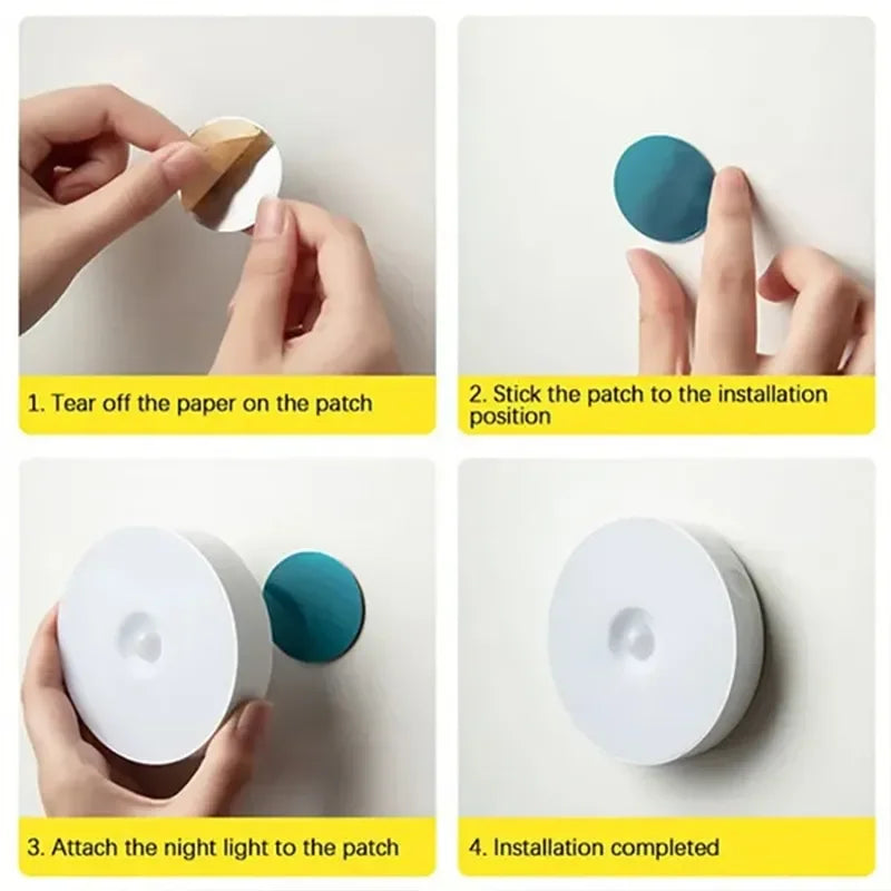 Motion Sensor LED Night Light USB Rechargeable Night Lamp For Kitchen Cabinet Wardrobe Lamp Staircase Wireless LED Closet Light