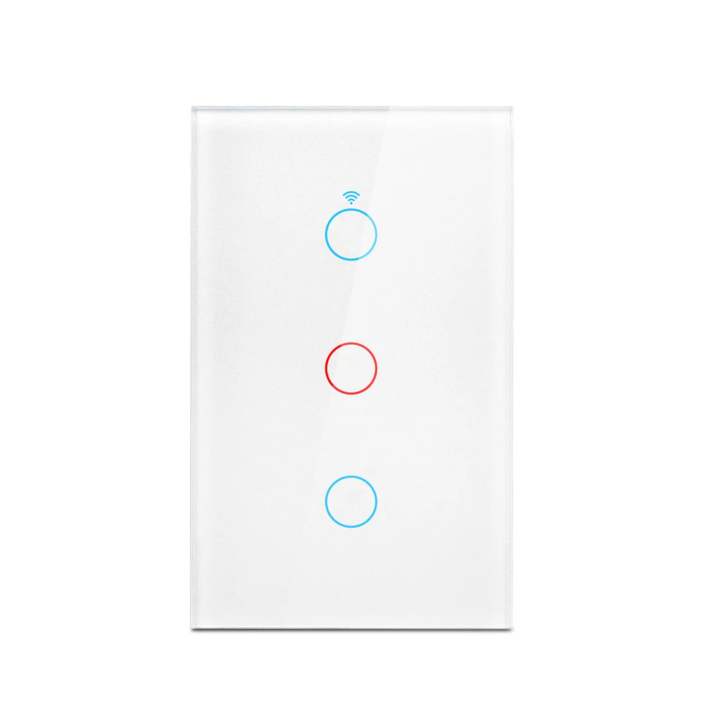 Smart Switches US Neutral Wire/No Neutral Wire Required 1/2/3/4 Gang Light WiFi Touch Switch Works with Tuya Smart Life App