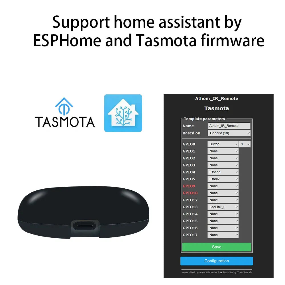 Tasmota MQTT IR Remote Controller ESP8285 Works With Home Assistant Program Automation DIY