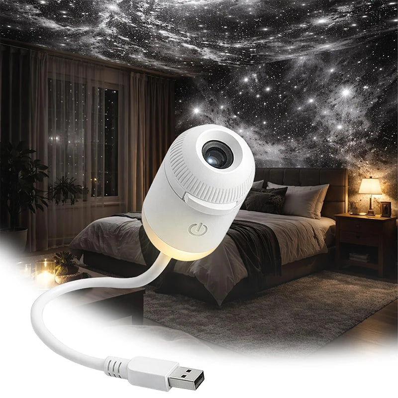Wireless Galaxy Projection Led Night Light Rechargeable Wall Atmosphere Lamp For Car, Living Room Bedroom Home Decor Lighting