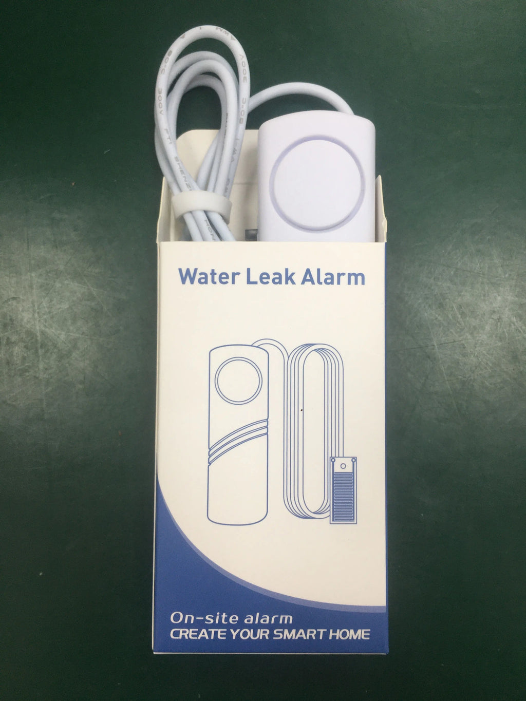 Water Leak Detector Instant 90dB Alarm Flood Sensor 1M Cable Audio Alert Battery Powered for Pipe / Floor / Kitchen / Bathroom