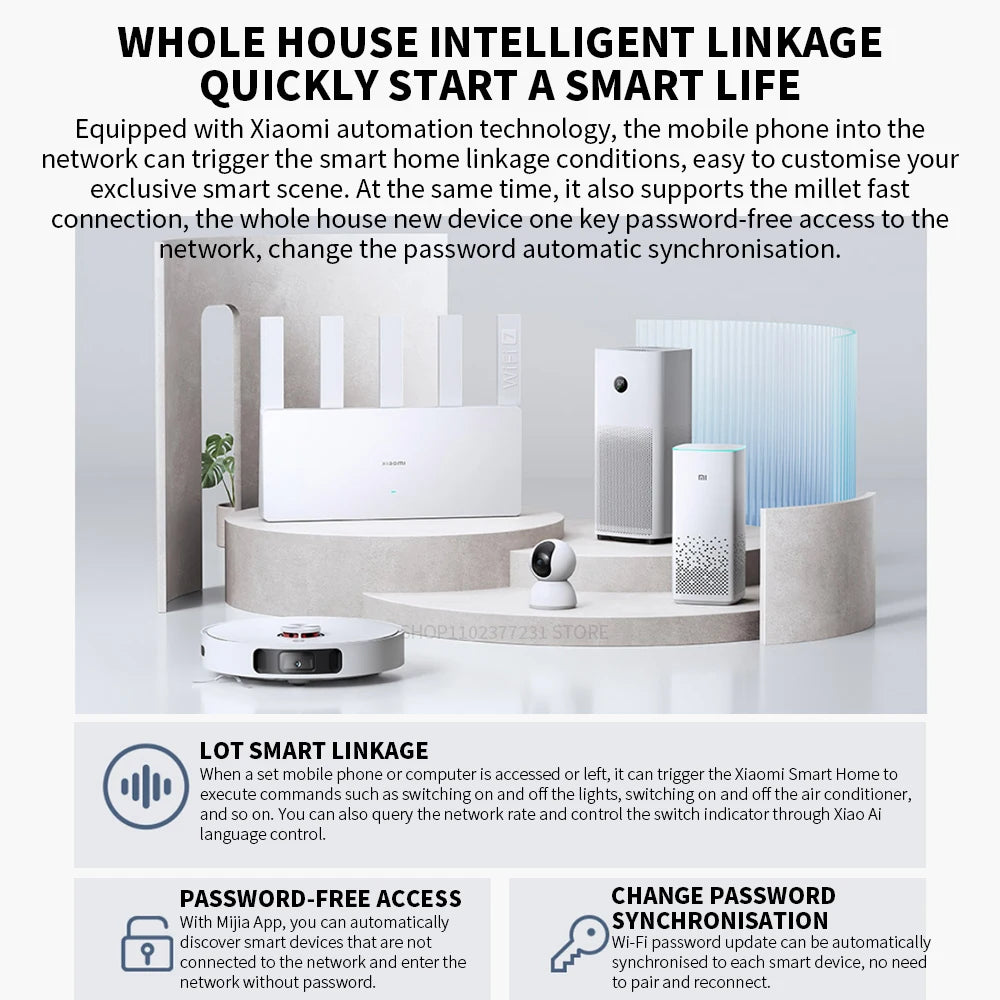 Xiaomi BE5000 Router Wi-Fi 7 Dual-Frequency Mesh Network 2.4/5GHz with 2.5G High-Speed Port IPTV OFDMA Signal Amplifier for Home