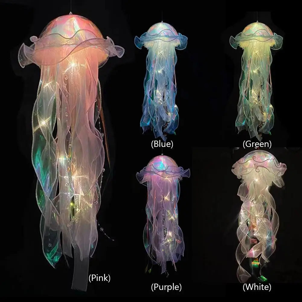 5-1PCS RGB Jellyfish Lamp Colorful Night Light Jellyfish Atmosphere Light Lamp Hanging Ceiling Lantern Creative Jellyfish Lamp