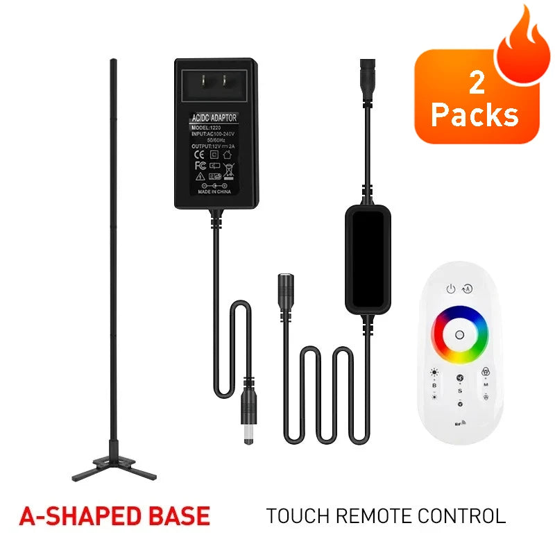 200cm White RGBIC Smart Corner Floor Lamp Tuya App & Remote ControlAdjustable Colors & Effects Modern Standing Light Home Dcorat