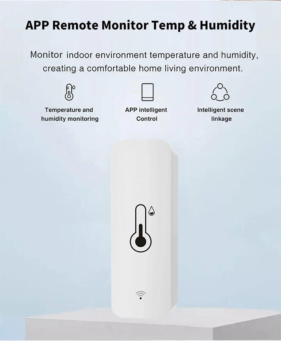 Zigbee/WIFI Tuya Smart Temperature Humidity Sensor Thermometer Hygrometer APP Remote Alarm Zigbee2Mqtt Google Assistant Alice