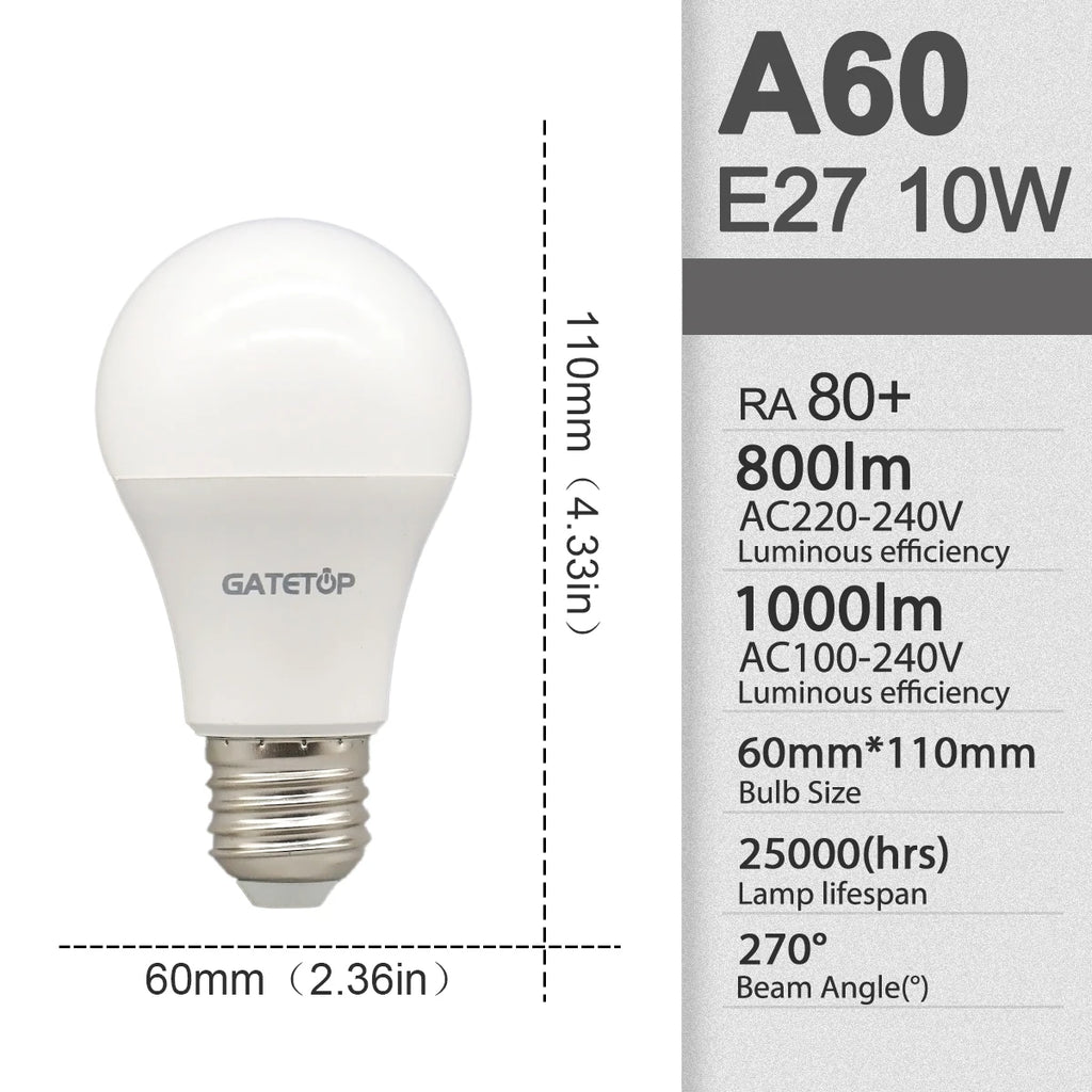 6pcs/lot LED bulb E27 AC 110V 220V 3W 8W 9W 12W 15W 18W 20W 24W LED lamp Saving Cold Warm White Bulbs for Home Light