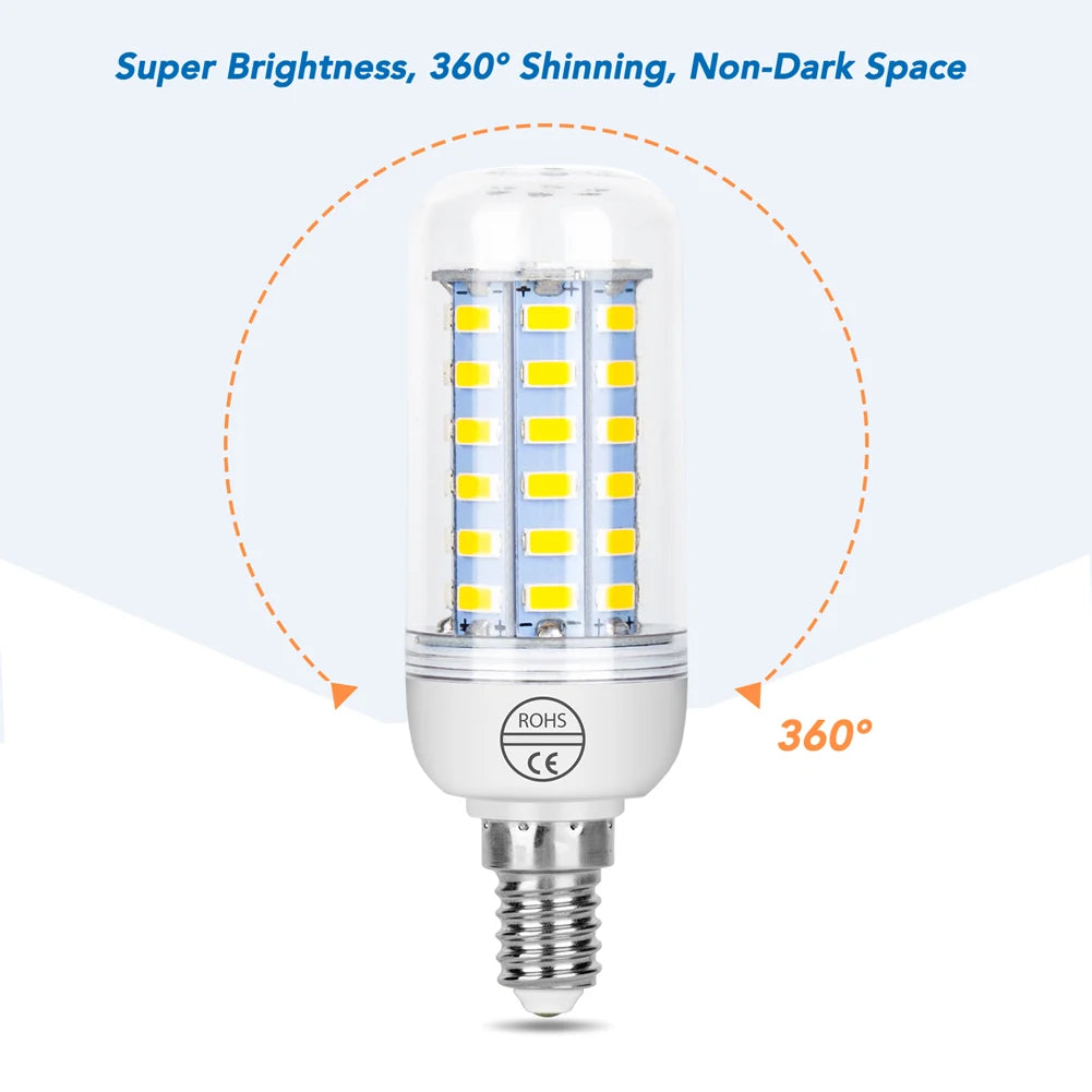 15W E27/E26 LED Corn Bulb AC220V E14 Ceiling Lamp GU10 Chandelier B22 Spotlight G9 Balcony Home Office Meeting Indoor Lighting