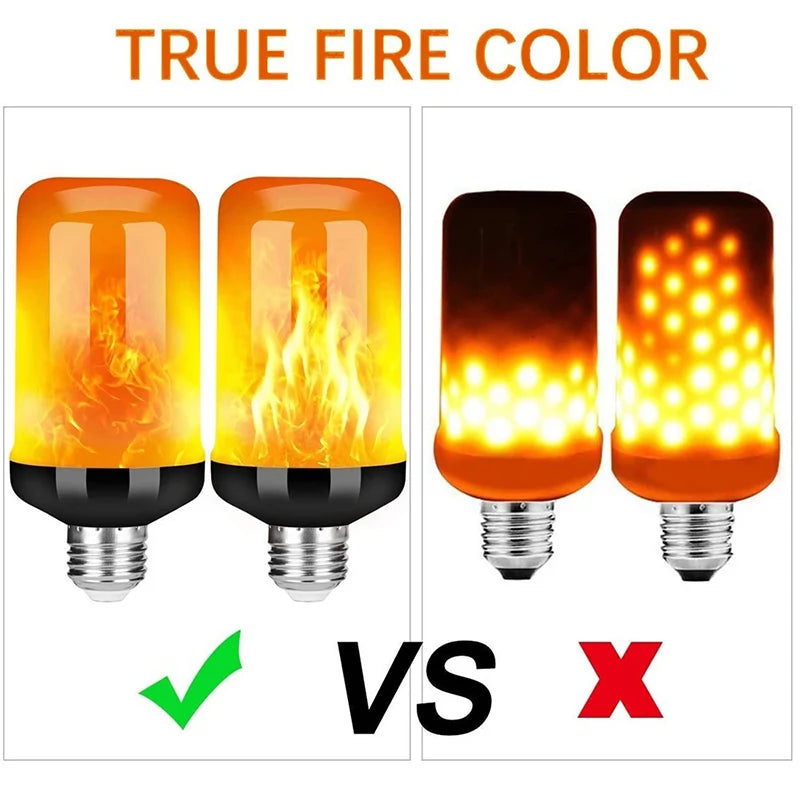 E27 LED Flame Lamp Flickering Fire Simulation Light Bulb E14 Dynamic Flame Effect Candle Light Creative Home Festival Decoration